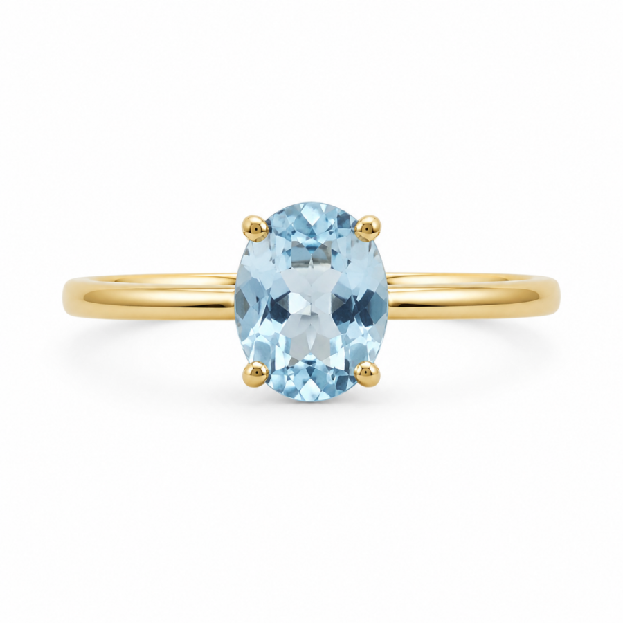Δαχτυλίδι Χρυσό Blue Topaz K14