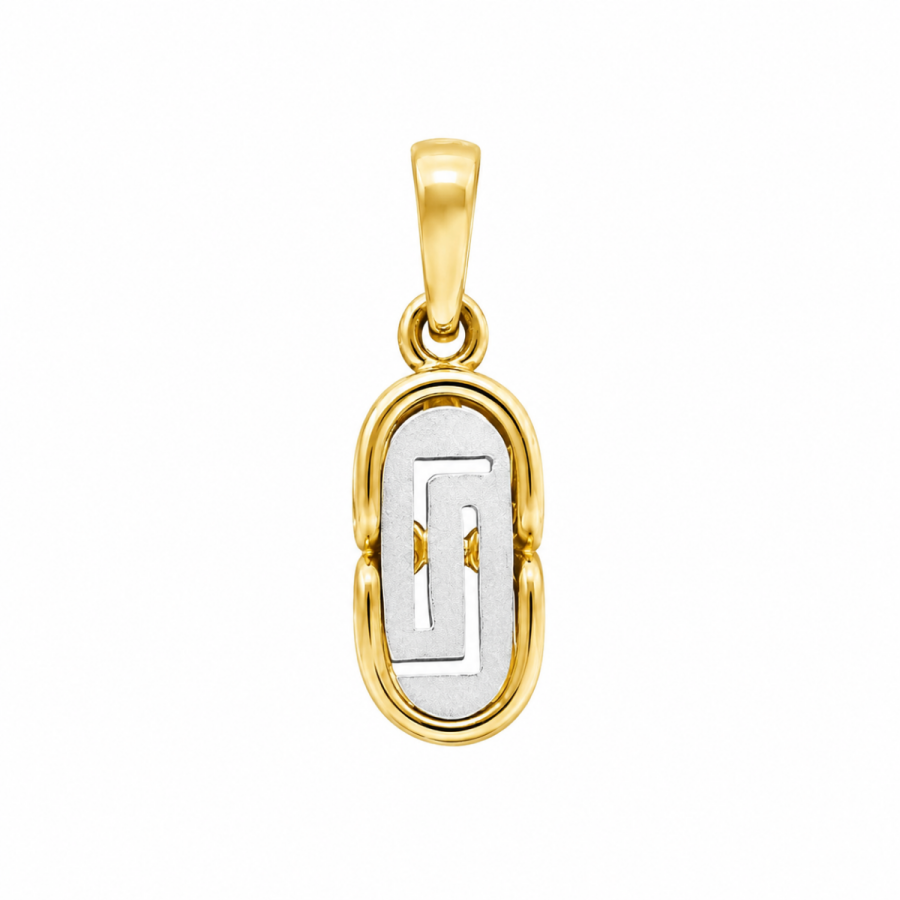 Oval Meander Pendant K14