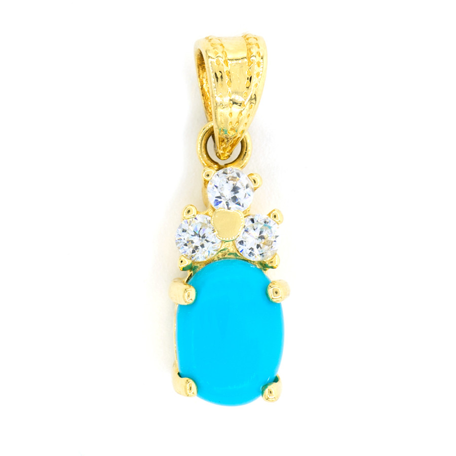 Gold Pendant Turquoise