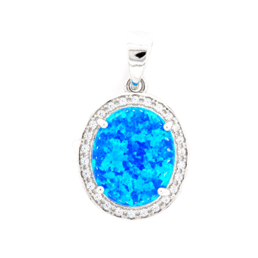 Μενταγιόν Οβάλ Opal CZ