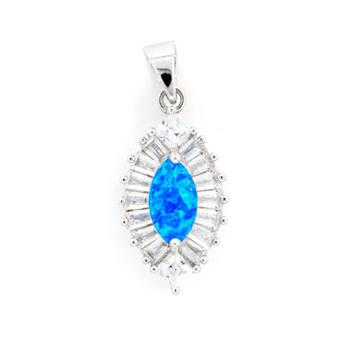 Pendant Navette Opal CZ