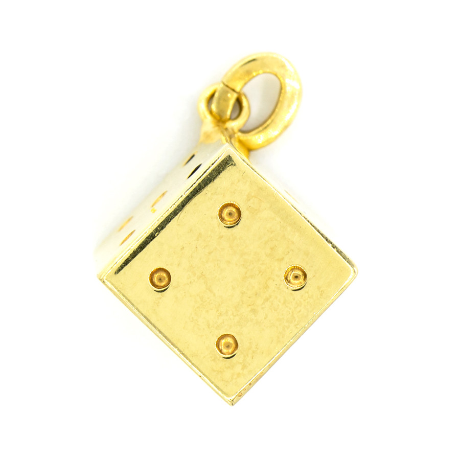 Gold Pendant Dice 3D