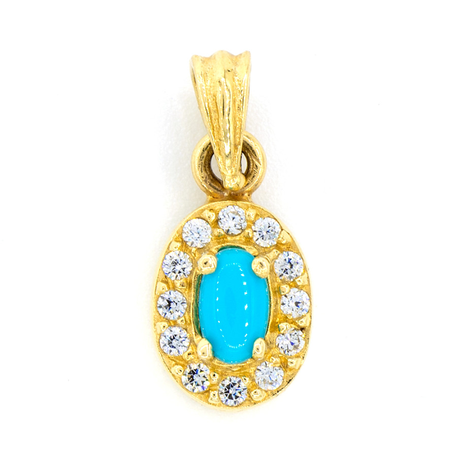 Gold Pendant Turquoise