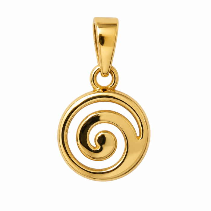 Gold Greek Spiral Pendant