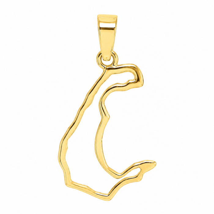  Santorini Map Pendant Κ14