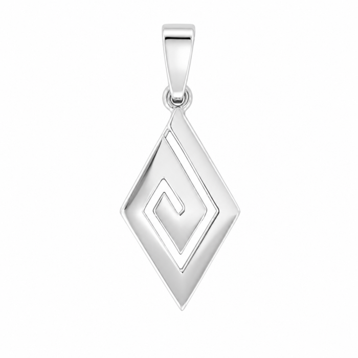 Diamond-Shape Meander Pendant K14