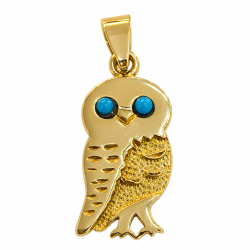 Owl of Athena Pendant Κ14