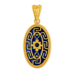 Byzantine Oval Pendant Κ18