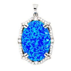 Μενταγιόν Οβάλ Opal CZ