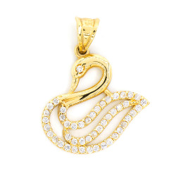 Gold Pendant Swan