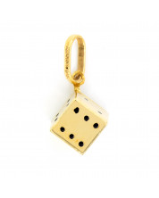 Gold Pendant Dice 3D Small