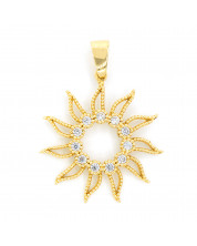 Gold Pendant Sun K14 