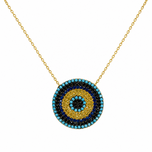 Evil Eye Necklace Pave K14