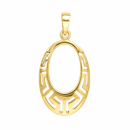Oval Meander Pendant Κ14