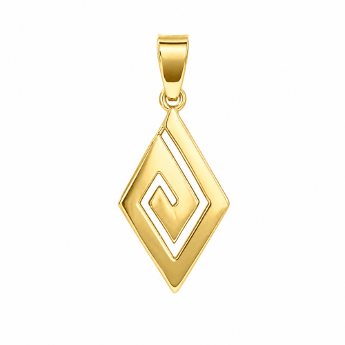 Diamond-Shape Meander Pendant K14