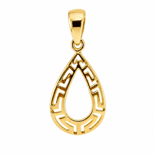 Teardrop Meander Pendant K14